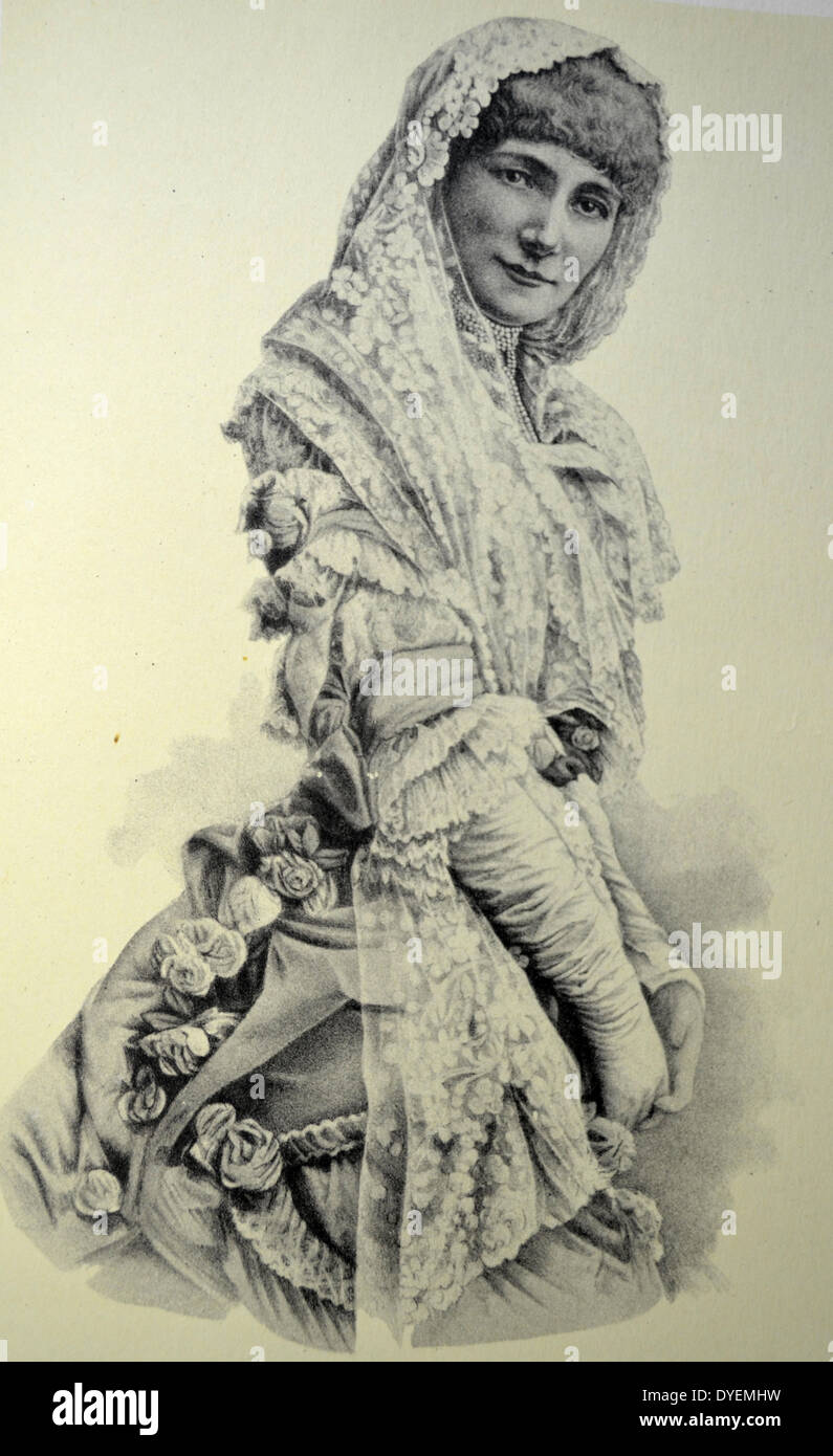 Currier & Ives Illustration des 19. Jahrhunderts. Sarah Bernhardt (Schauspielerin) Stockfoto