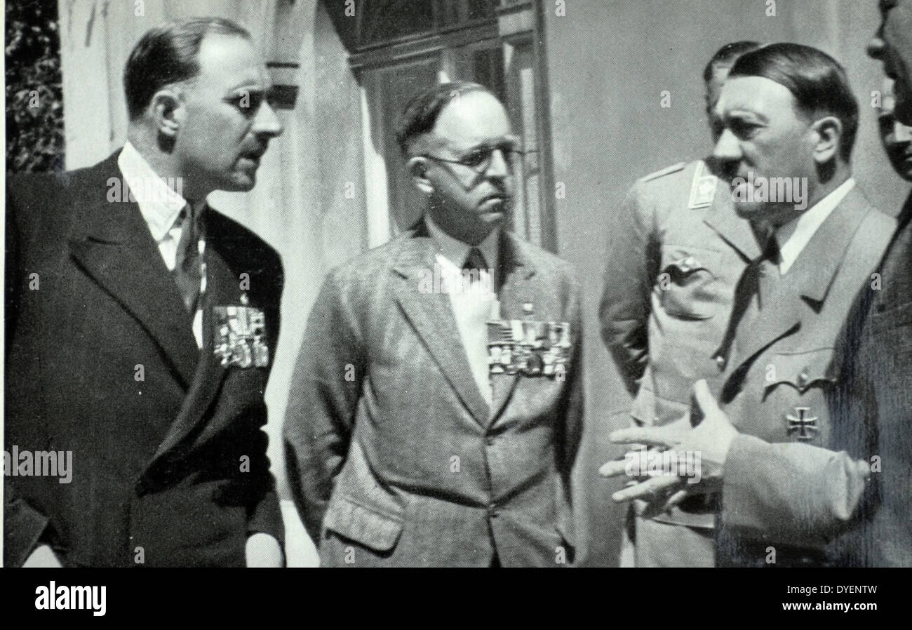 British Legion Vorsitzender, Major Francis Fetherston-Godley, trifft sich Hitler im Juli 1935 Stockfoto