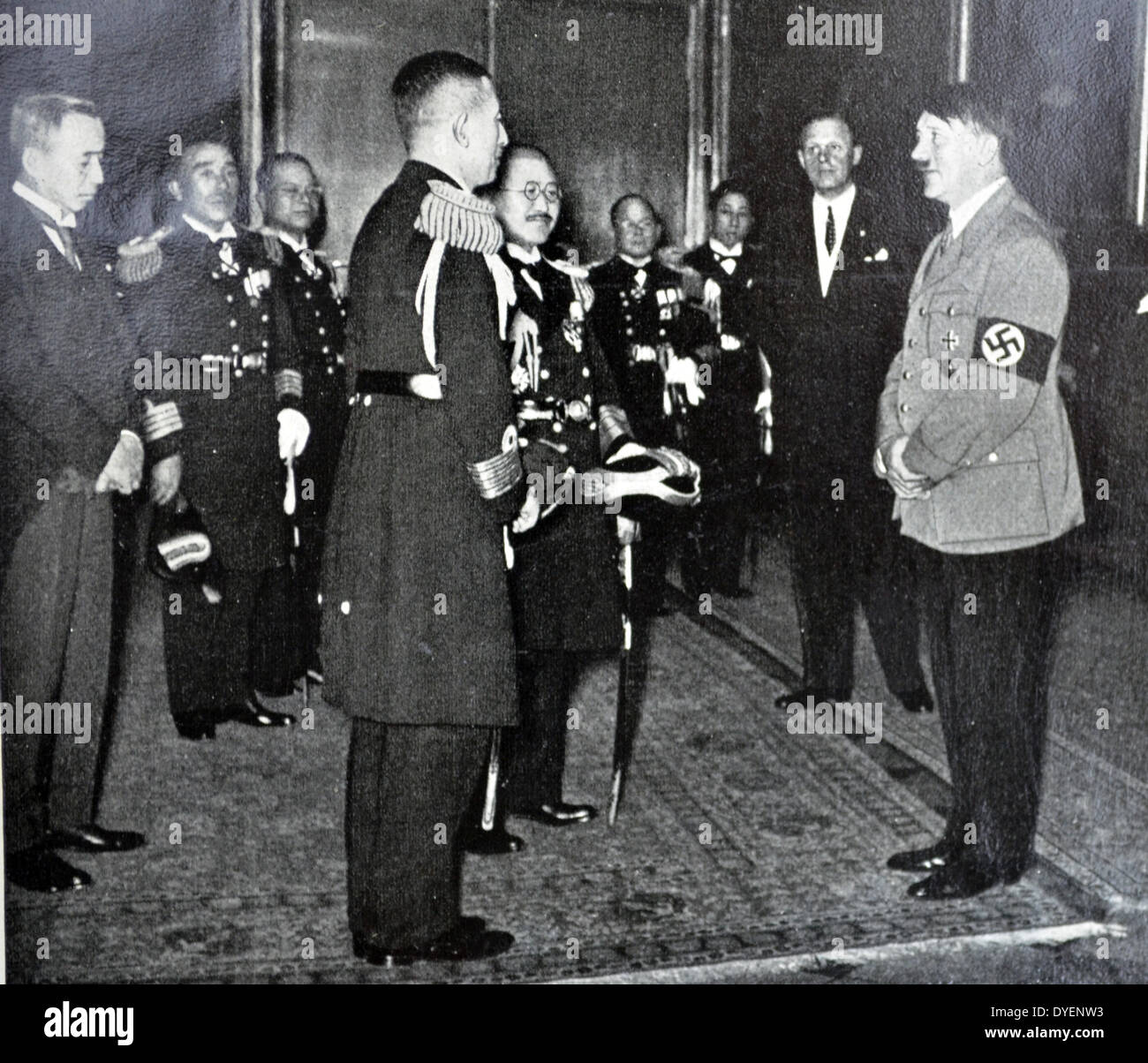 Adolf Hitler mit japanischen militärischen Delegation in Berlin, 1934guard im Jahre 1934 Stockfoto