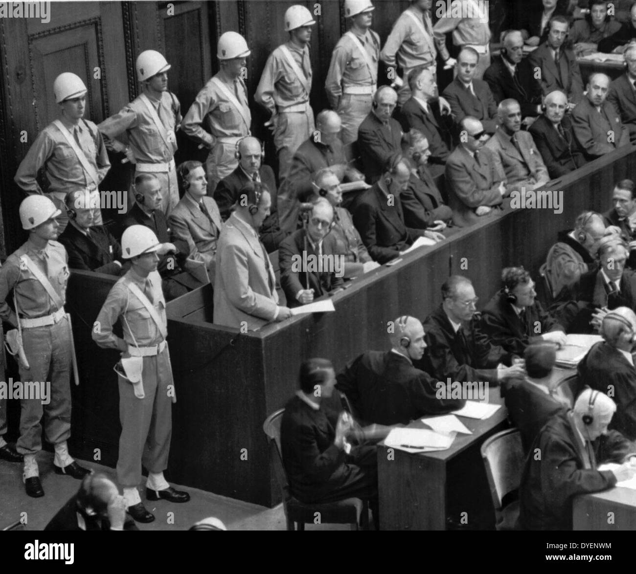 Hermann Göring macht Endabrechnung für den internationalen Militärgerichtshof in Nürnberg Stockfoto