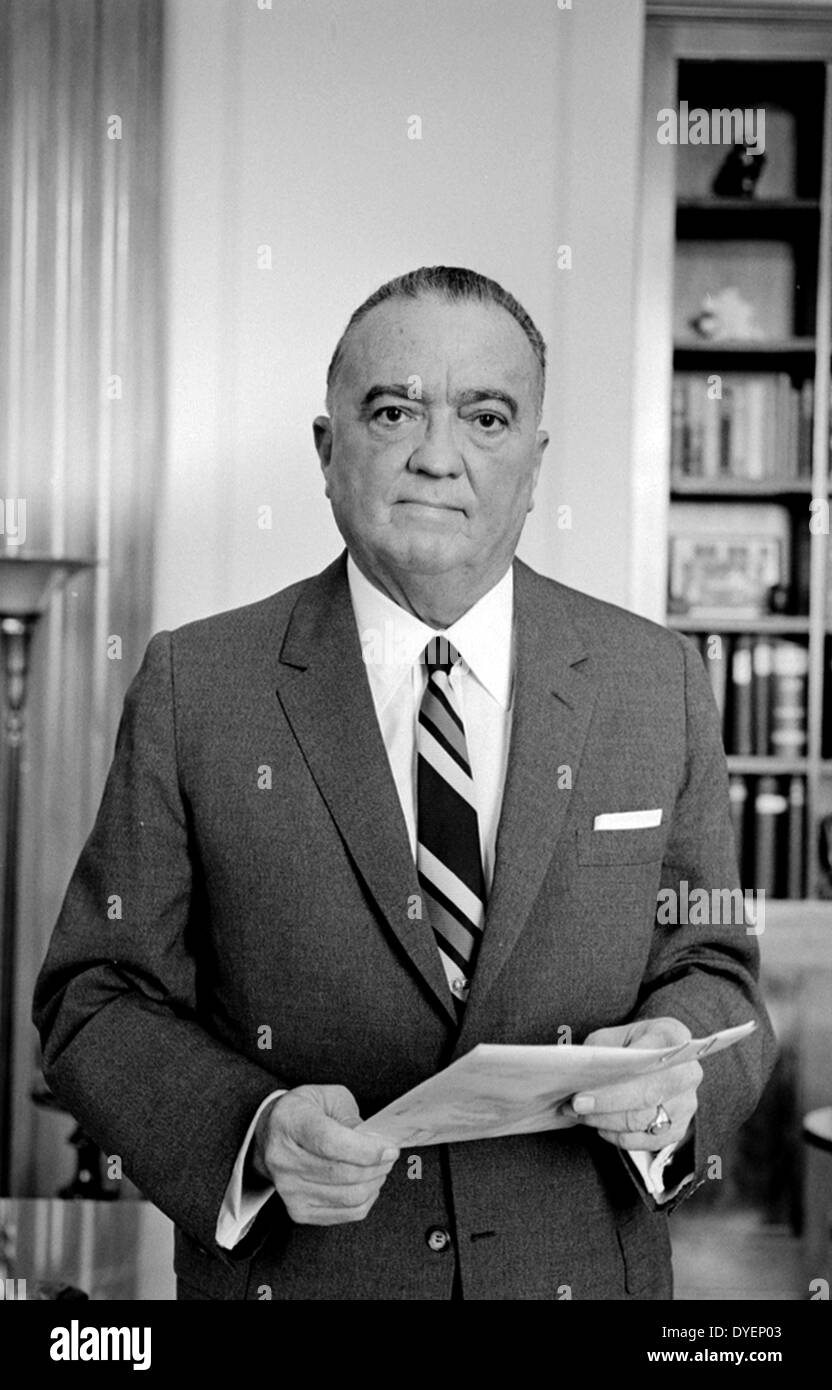 1961-Foto des Edgar J. Hoover 1895-1972. Direktor des FBI (Federal Bureau of Investigation), von 1924 bis 1972. Stockfoto