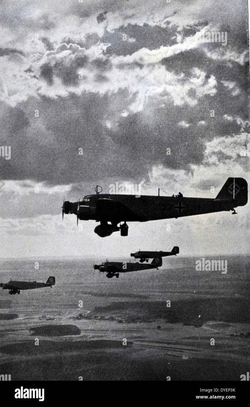 Bomber der deutschen Luftwaffe auf Manöver 1936 Stockfoto