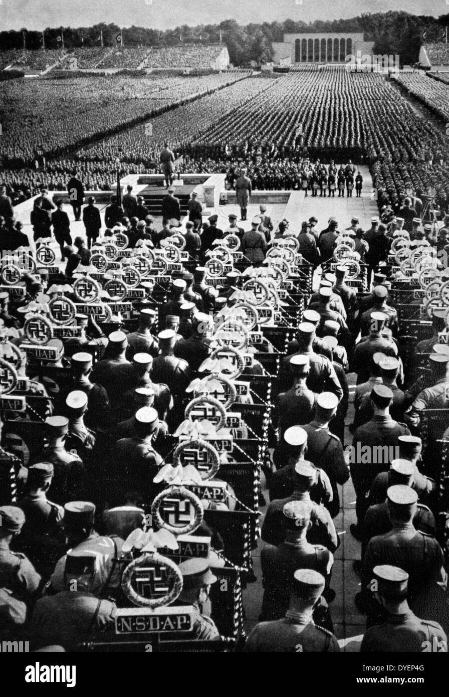 Adolf Hitler 1889-1945. Deutscher Politiker und Führer der NSDAP, auf einer Kundgebung Stockfoto