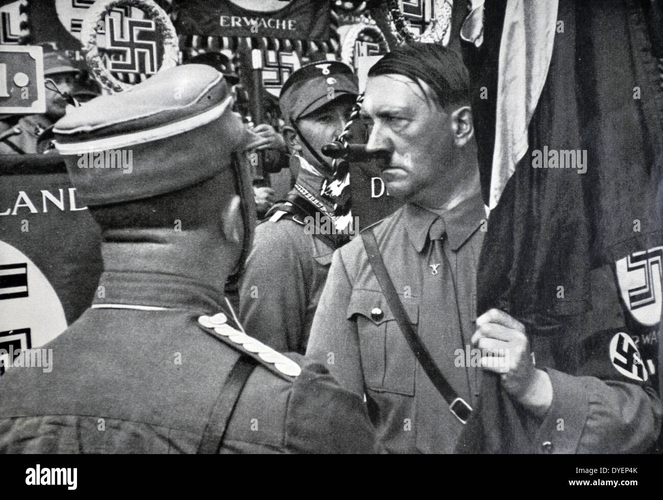 Adolf Hitler 1889-1945. Deutscher Politiker und Führer der NSDAP, auf einer Kundgebung Stockfoto