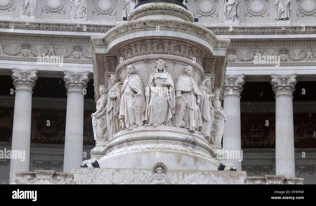 Detail einer Entlastung auf das Monumento Nazionale a Vittorio Emanuele II oder 'Il Vittoriano" ist ein Monument in Rom erbaute König Victor Emmanuel, der erste König von einer einheitlichen Italien zu ehren. Geöffnet: 1925; durch den Architekten Giuseppe Sacconi Stockfoto