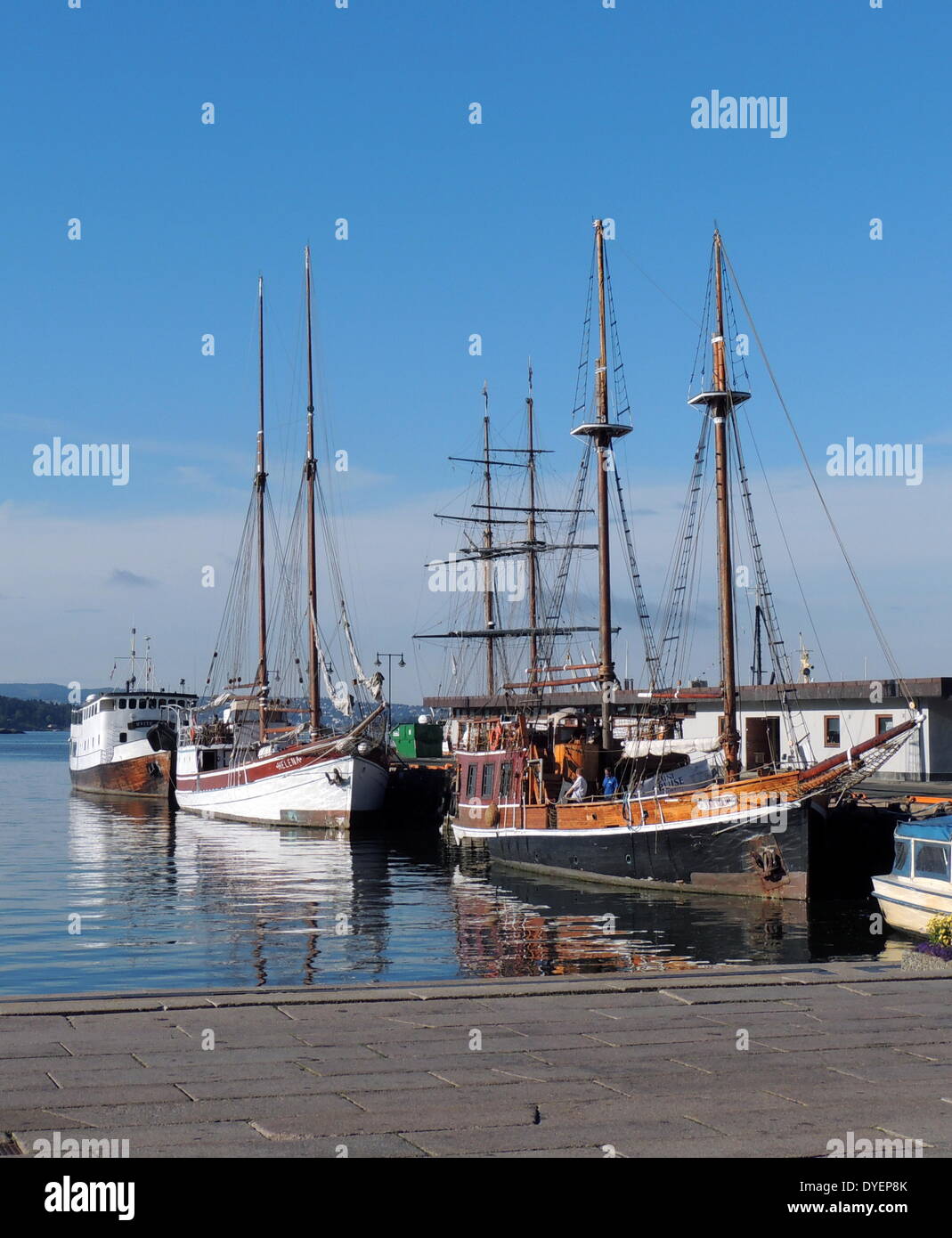 Boote im Hafen von Oslo, Oslo, Norwegen Stockfoto