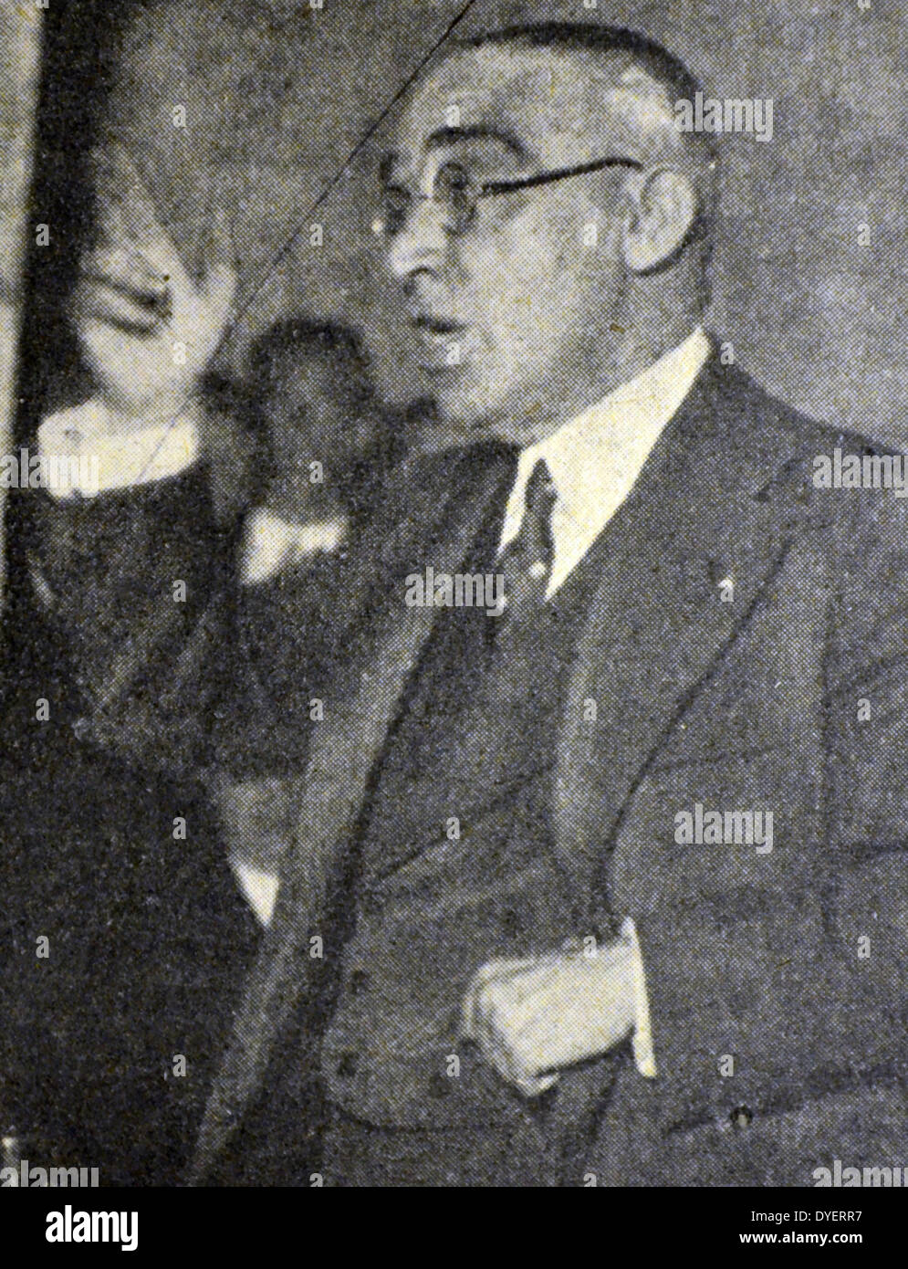 Spanischer Bürgerkrieg: José Martínez de Velasco (1875-1936), Gründer und Leiter des Spanischen Bauernpartei, Minister für mehrere Abteilungen während der Zweiten Republik und Bürgermeister von Madrid. Stockfoto