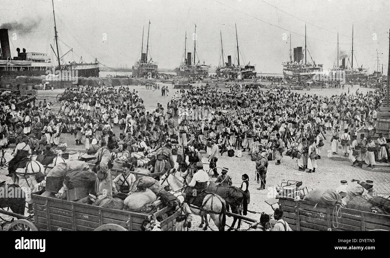 Französische Kolonialkräfte zu mobilisieren, in Algier, Algerien, Nordafrika, Frankreich bei Ausbruch des ersten Weltkrieges, 19140101 zu unterstützen Stockfoto