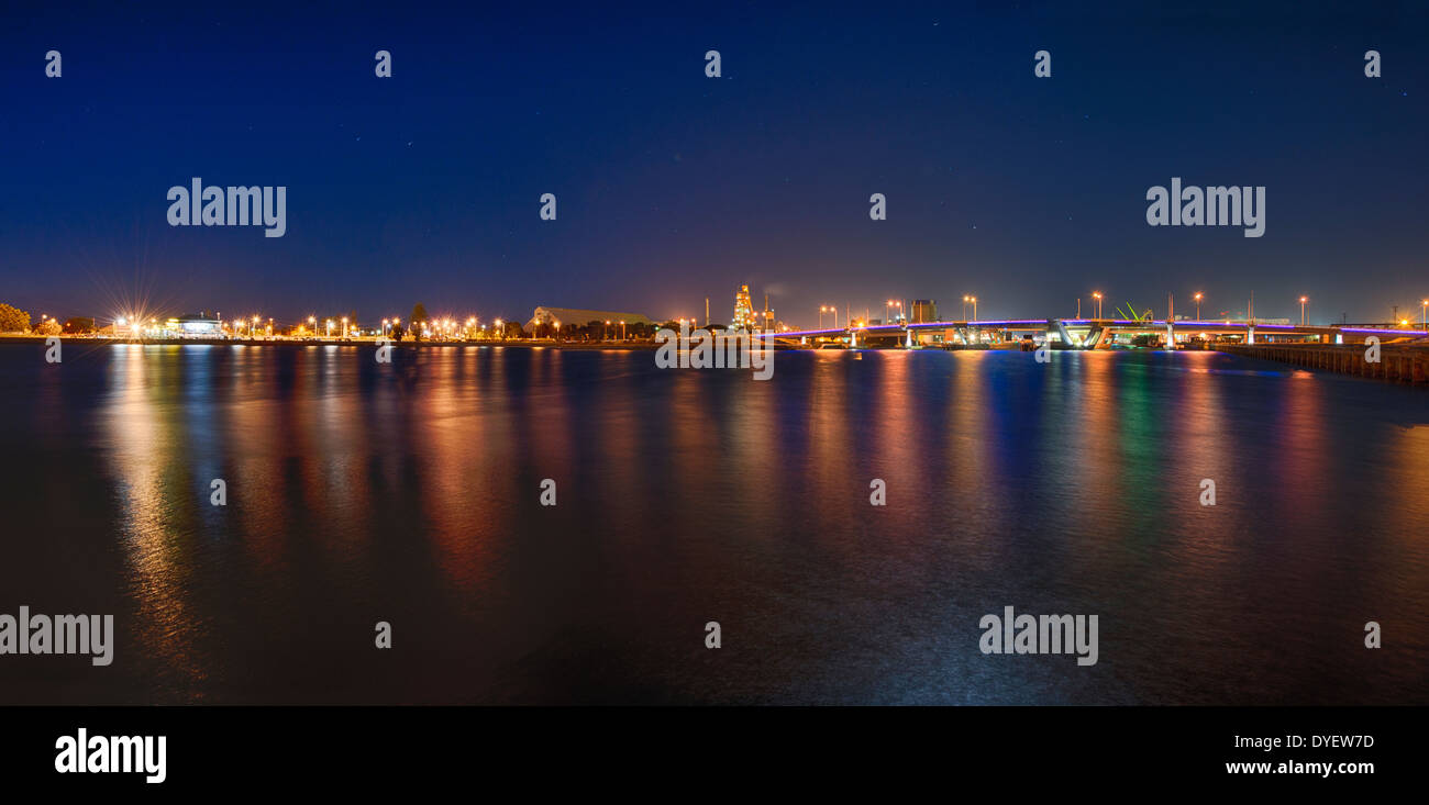 Lichter im Port River, South Australia Stockfoto