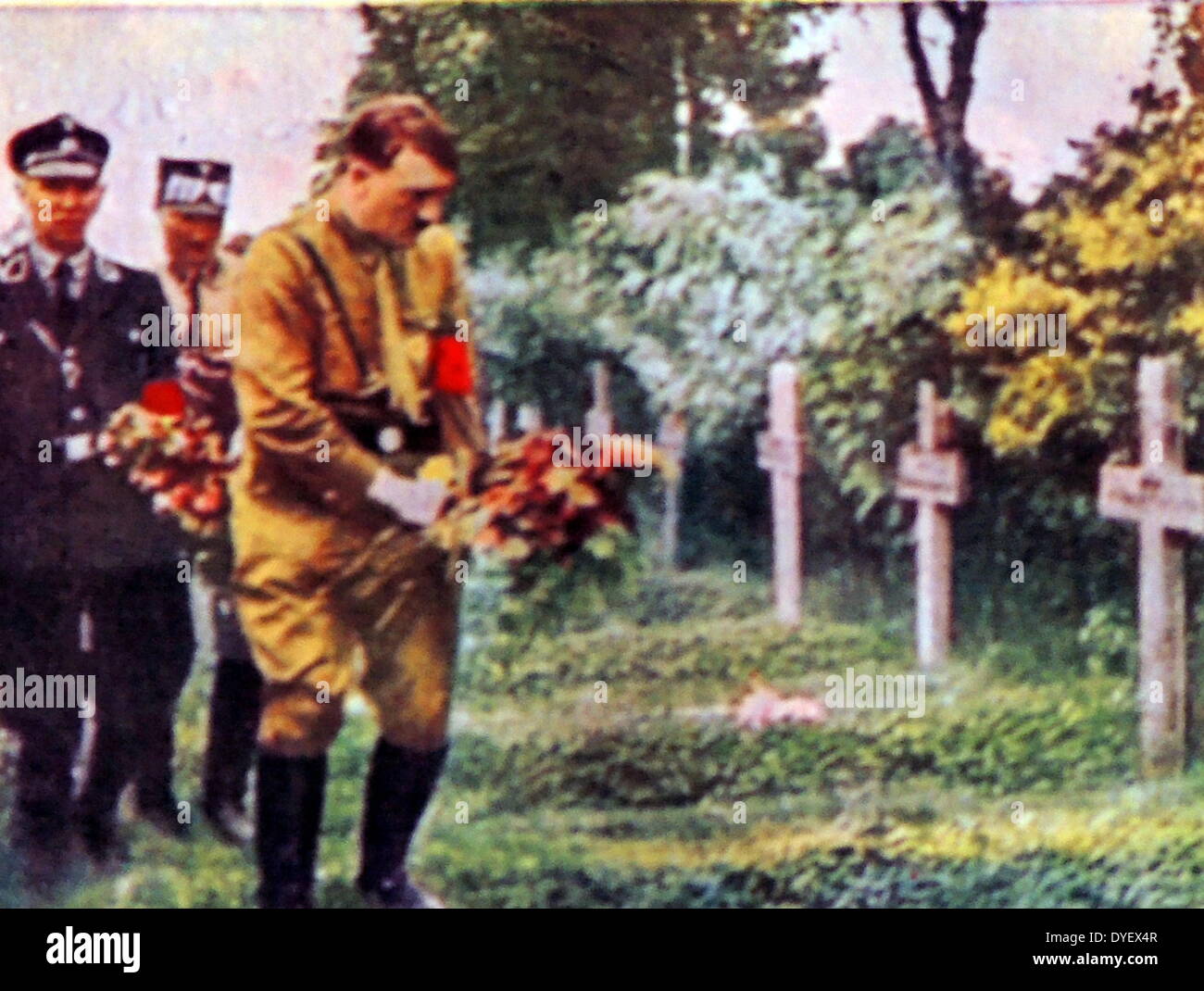 Adolf Hitler besucht eine militärische Zeremonie anlässlich der Gefallenen des ersten Weltkriegs ca. 1933 Stockfoto