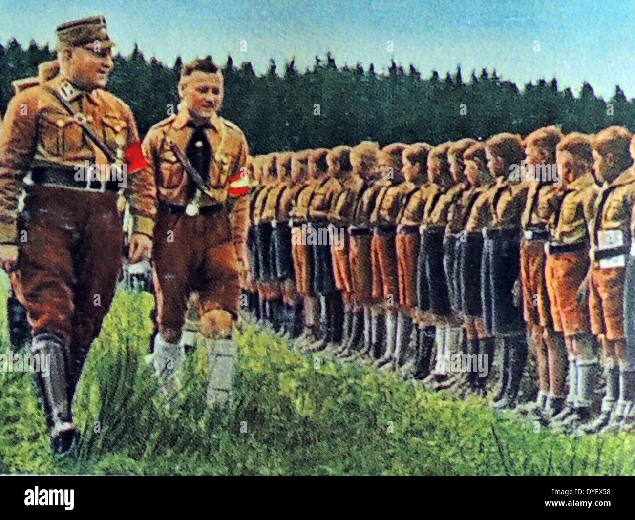 Hitler-Jugend in einem Land Rallye oder Jugend Camp 1930-33 Stockfoto