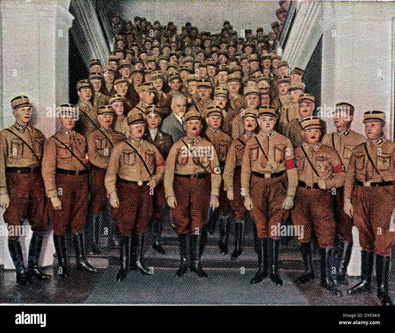 Ernst Roehm Leader der SA mit Kolleginnen und Kollegen zu sammeln, Deutschland ca. 1933 Nazi Stockfoto