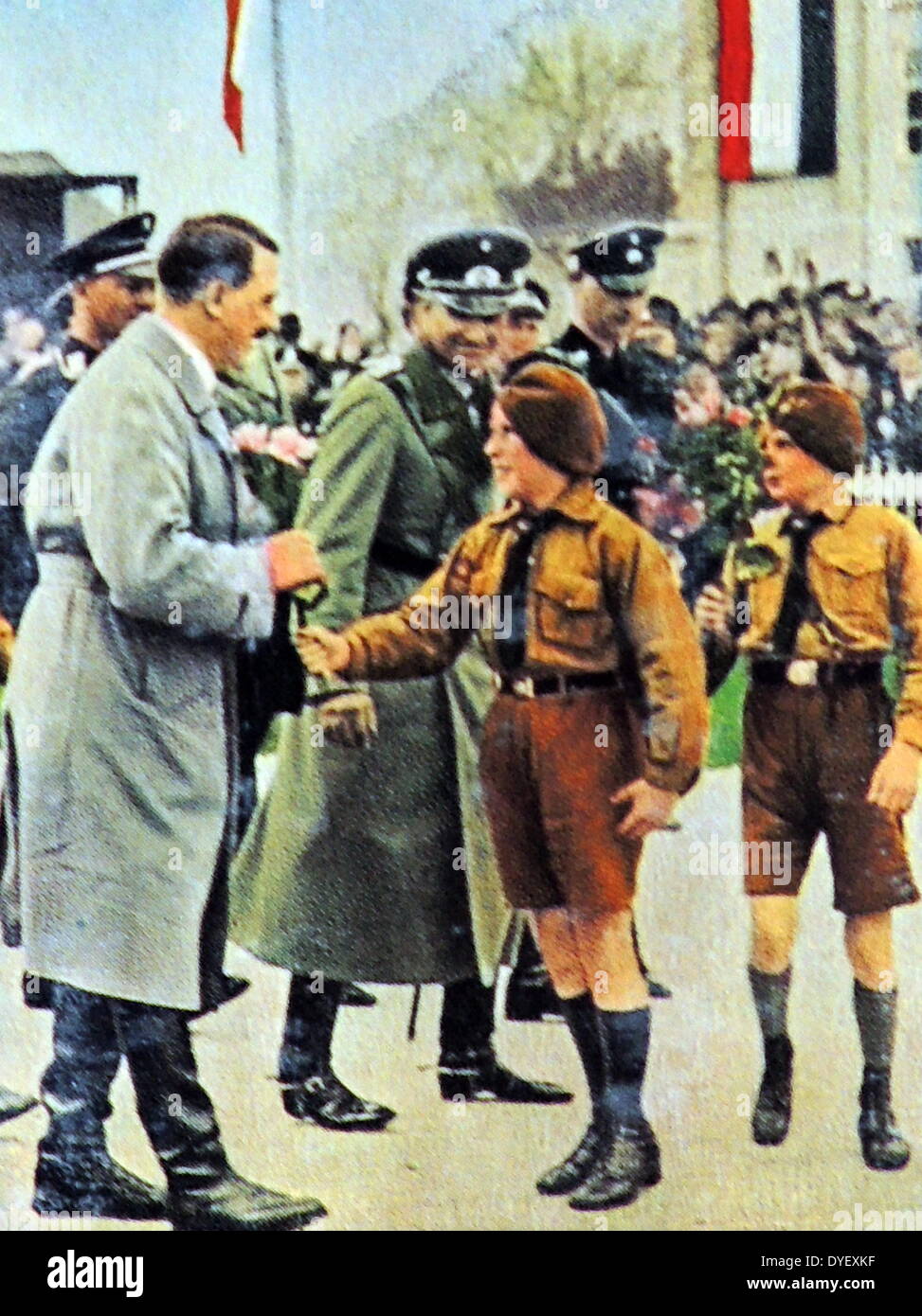 Hitler trifft Mebers der Hitler-Jugend ca. 1934 Stockfoto