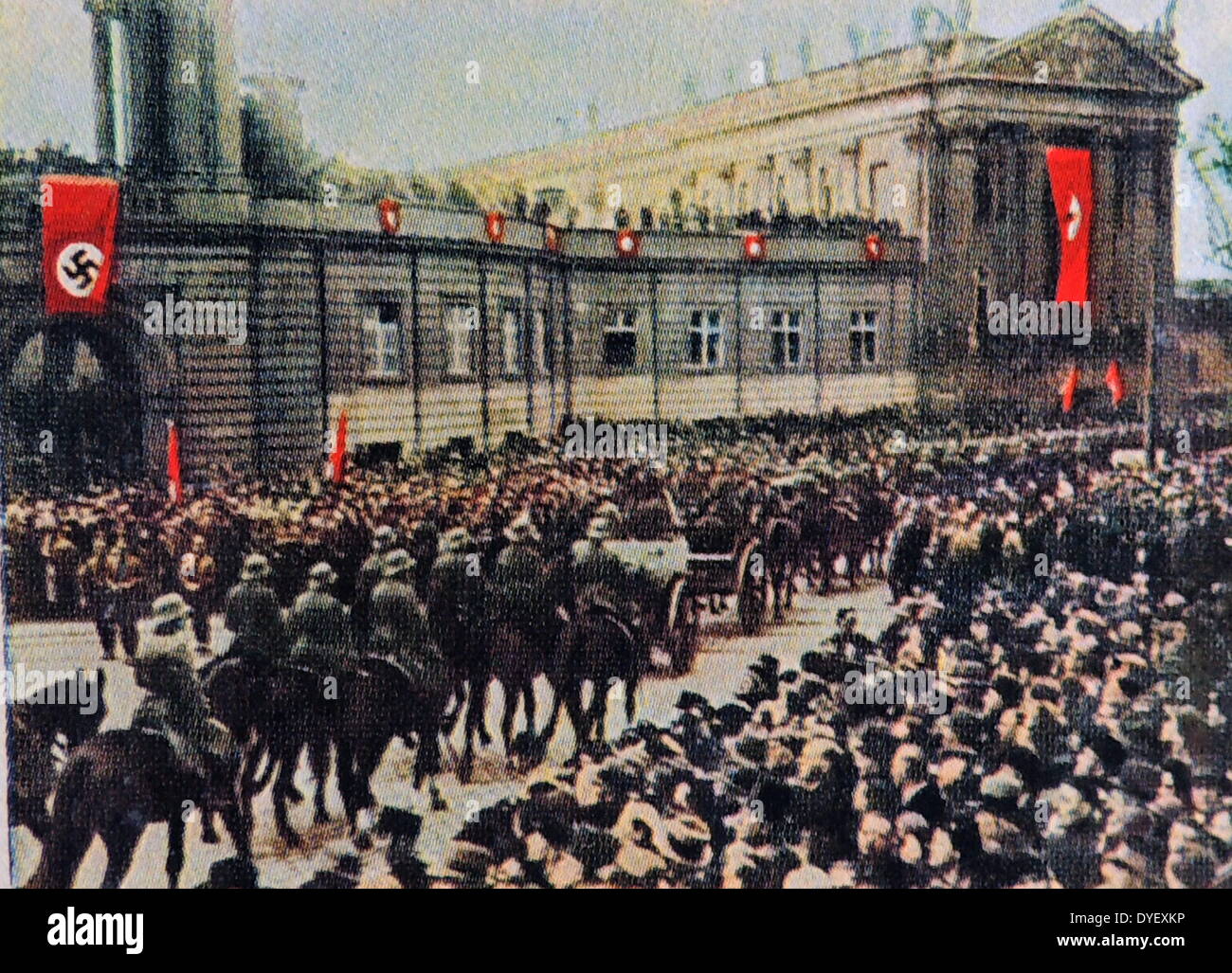 Deutsche Armee Marsch durch die Straßen von Potsdam 1933 Stockfoto