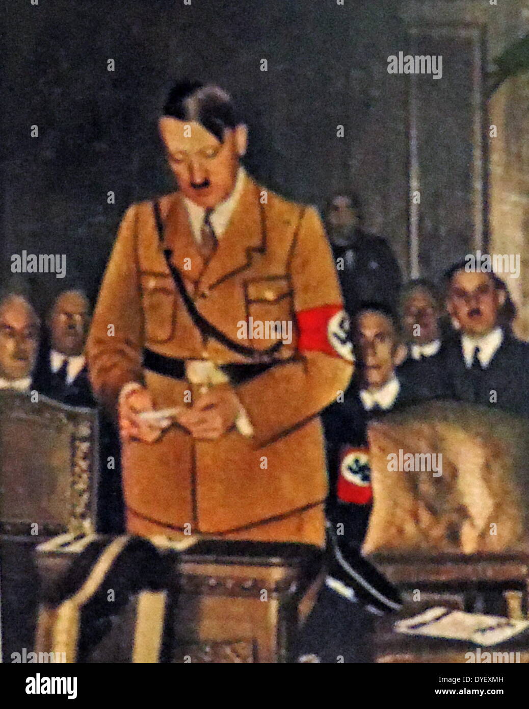 Hitler befasst sich mit den Kongress der deutschen Nazi-Labour Front 1934 Stockfoto