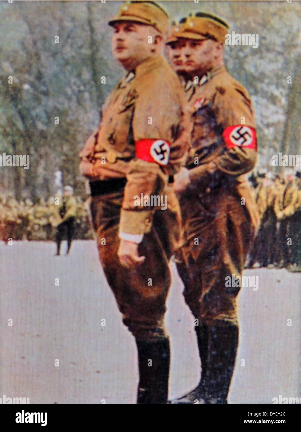 Ernst Roehm Führer der SA Bewertungen eine Nazi-SA-Parade 1932/33 Stockfoto