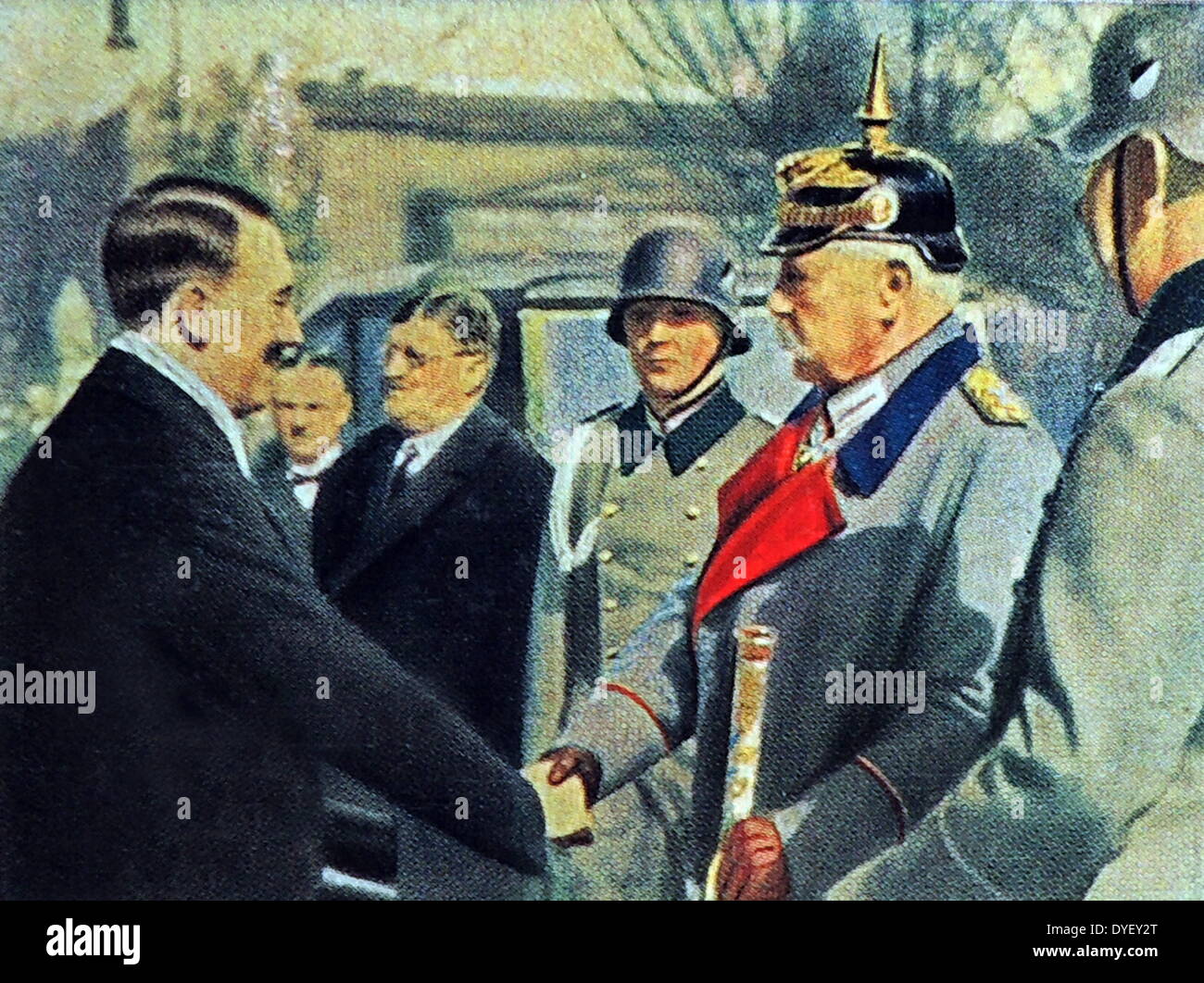 Adolf Hitler trifft Präsident Paul Von Hindenburg zum Kanzler von Deutschland im Jahre 1933 ernannt werden Stockfoto