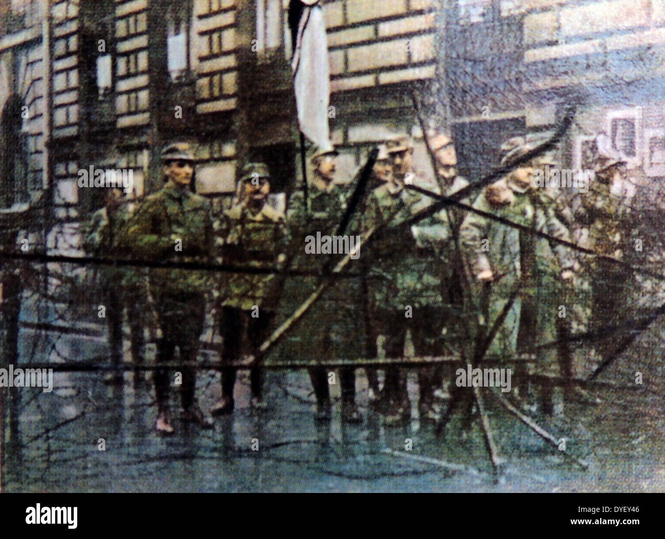 Heinrich Himmler führt eine Gruppe von Nazi-Mitglieder während der Bier Hall Putsch in München 1923 Stockfoto