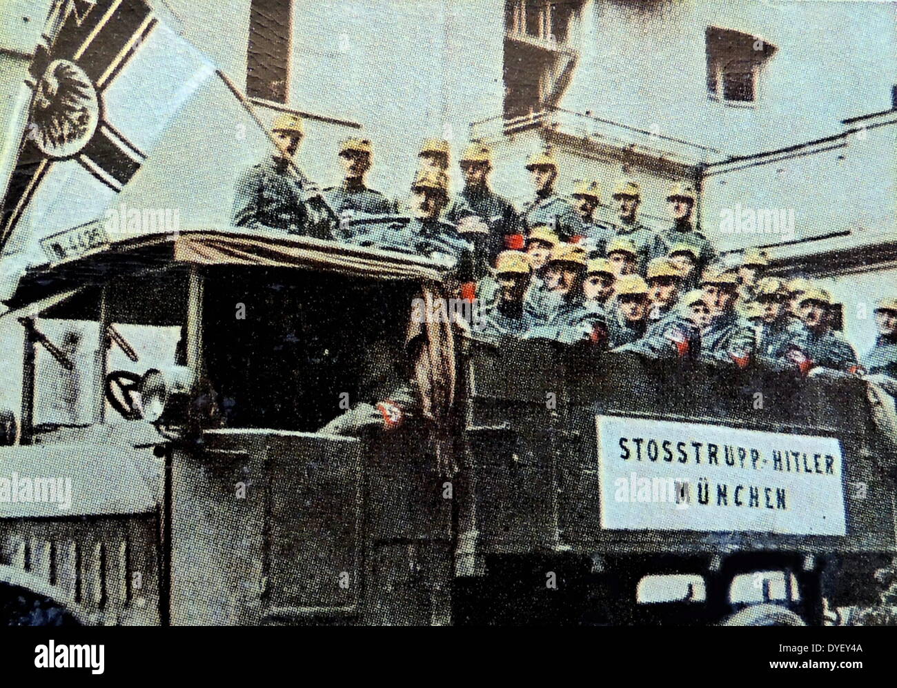 LKW mit Nazi-Mitglieder während der Bier Hall Putsch in München 1923 Stockfoto