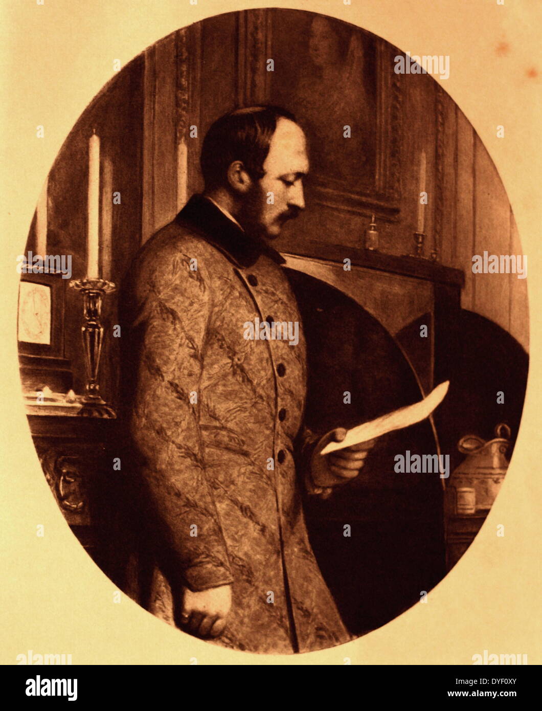 Abbildung: Seine Königliche Hoheit, Prinz Albert, Prinzgemahl, im Jahre 1861 geschehen. Von einem anderen Bild vom Leben am Buckingham Palace fertig gezeichnet. Ehemann von Königin Victoria. Stockfoto