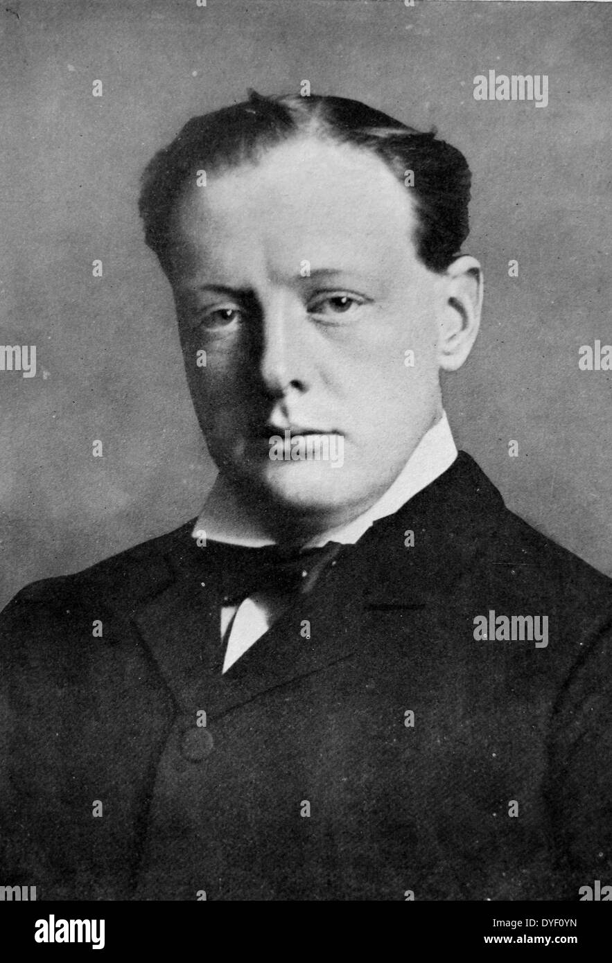 Foto Portrait von Winston Churchill, Erster Lord der Admiralität. Schließlich der Premierminister des Vereinigten Königreichs zu werden. Zwischen 30. November 1874 - 24 Januar 1965 lebte. Hier als junger Mann dargestellt. Stockfoto
