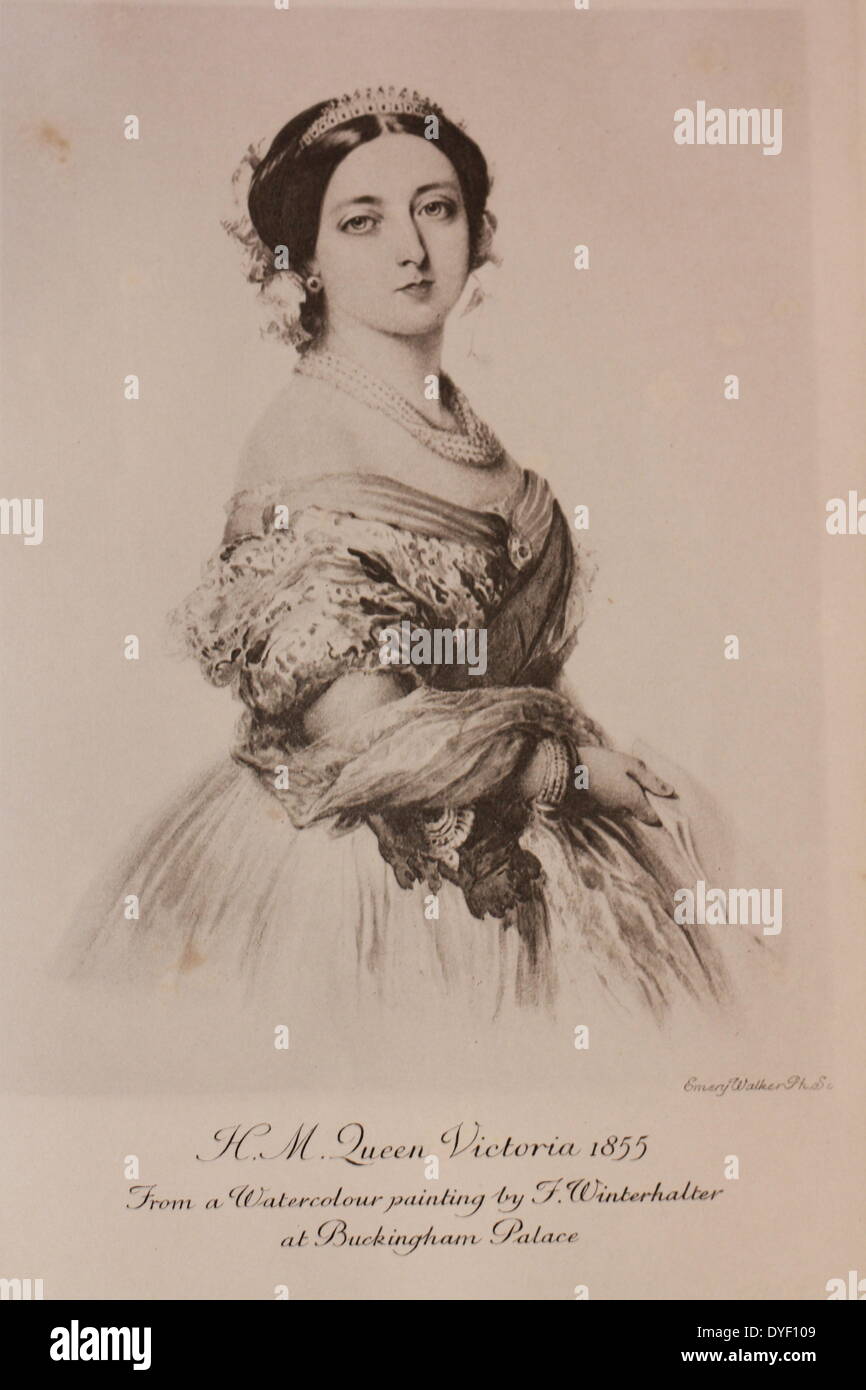 Ein Portrait Der K nigin Victoria Aus Dem Jahr 1855 Von Einem Aquarell ein-portrait-der-k-nigin-victoria-aus-dem-jahr-1855-von-einem-aquarell