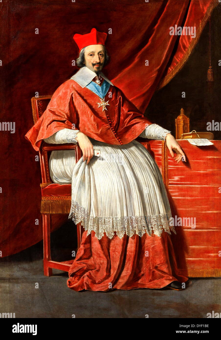 Portrait von Armand Jean du Plessis de Richelieu von Philippe de Champaigne. Circa 1636. Stockfoto