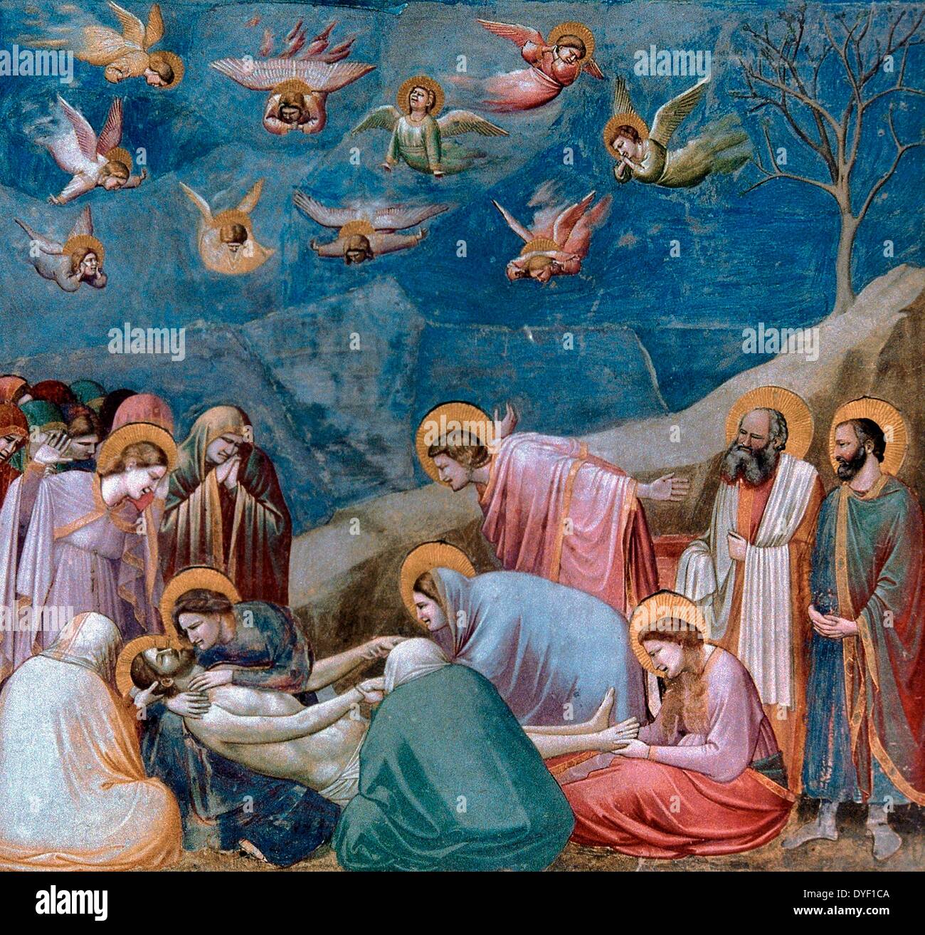 Abscheidung von Christus oder 'Klage', ein Fresko von florentinischen Maler Giotto di Bondone. Circa 1304-1306. Stockfoto