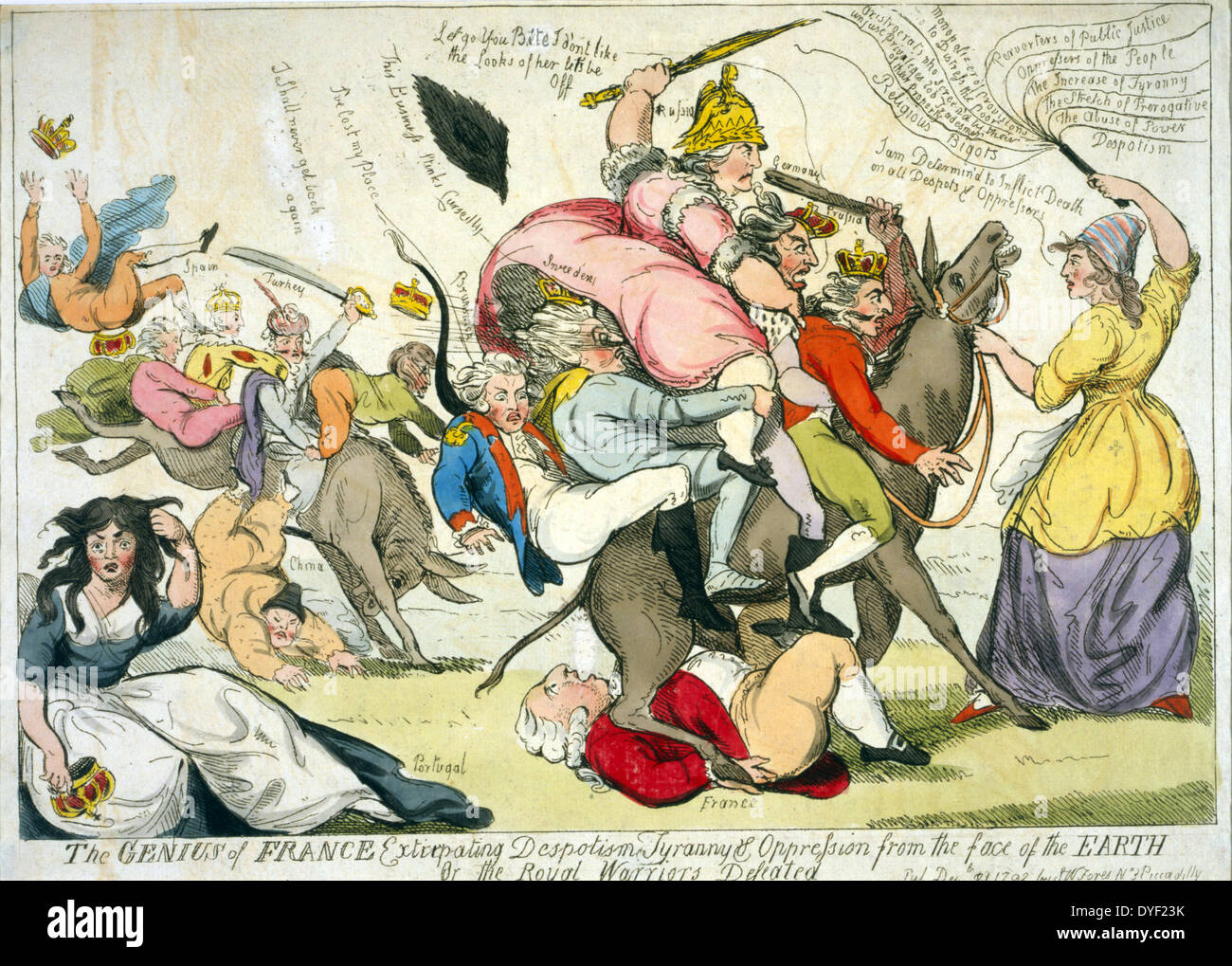 Das Genie von Frankreich ausreißen Despotismus Tyrannei & Unterdrückung vom Antlitz der Erde oder die königliche Krieger besiegt Stockfoto