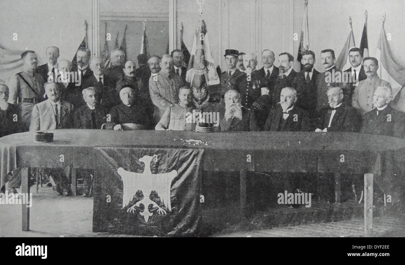 Weltkrieg sah man die Schaffung eines polnischen Armee unter französische Initiative. Die Sitzung des Franco Polnischen Mission, die diese Kraft wurde am 15. Oktober 1917 statt Stockfoto