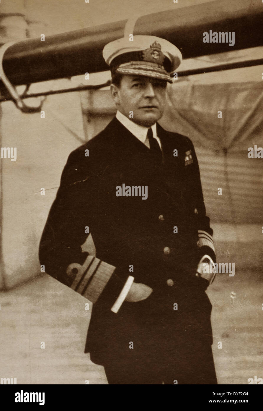 Admiral David Beatty 1914. Admiral der Flotte Richard David Beatty, 1. Earl Beatty (17. Januar 1871 - 11. März 1936) war ein Offizier der Royal Navy. Nachdem in der mahdist Krieg dienen und dann die Antwort auf die Boxer Rebellion, die er der 1. Schlacht cruiser Squadron in der Schlacht von Jütland 1916, Gebot, einem taktisch unentschlossen Engagement nach dem seine aggressiven Ansatz mit der Achtung seiner Commander Admiral Sir John jellicoe gegenübergestellt wurde. Stockfoto