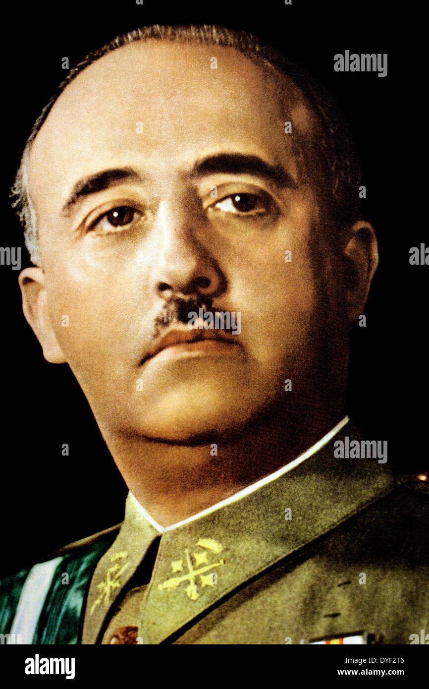Portrait Foto von Francisco Franco, Spanische Heerführer und Staatsmann, der Diktator von Spanien wurde. Er regierte von 1936 bis zu seinem Tod im Jahr 1975. Er wurde 1892 geboren. Stockfoto