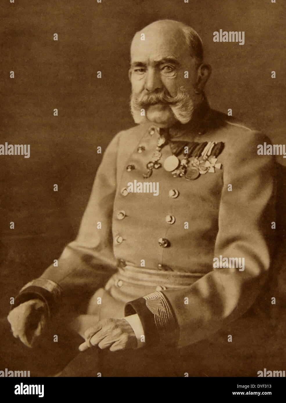 Franz Joseph I oder Franz Josephs I., 18. August 1830 und dem 21. November 1916. Kaiser von Österreich und Apostolischer König von Ungarn von 1848 bis zu seinem Tod 1916. Stockfoto