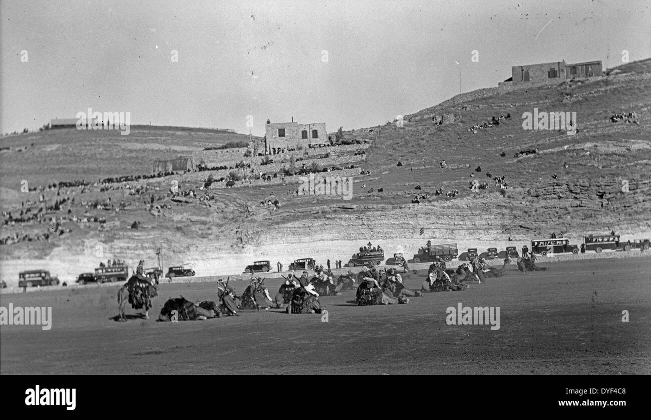Prinz Emir Saud Besuch Emir Abdullah in Amman, Transjordanien 1935. Stockfoto