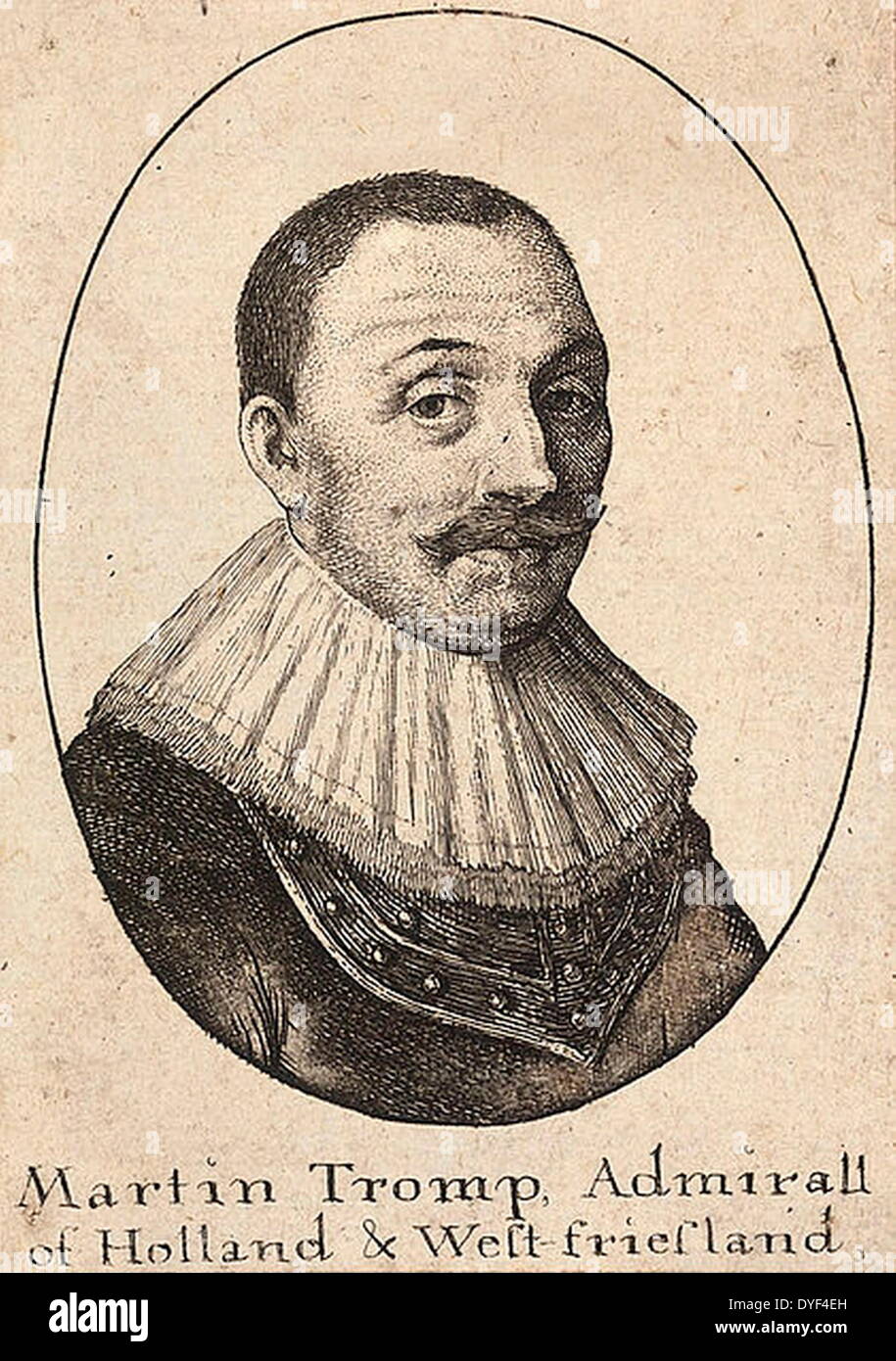 Portrait von Maarten Tromp. Ein Offizier und späteren Admiral in der niederländischen Marine. Stockfoto