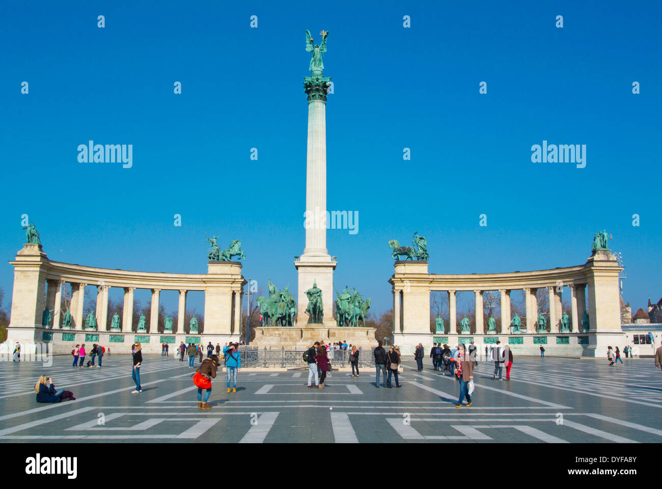Hosok Tere Heldenplatz, Városliget Stadtpark, Budapest, Ungarn, Europa Stockfoto