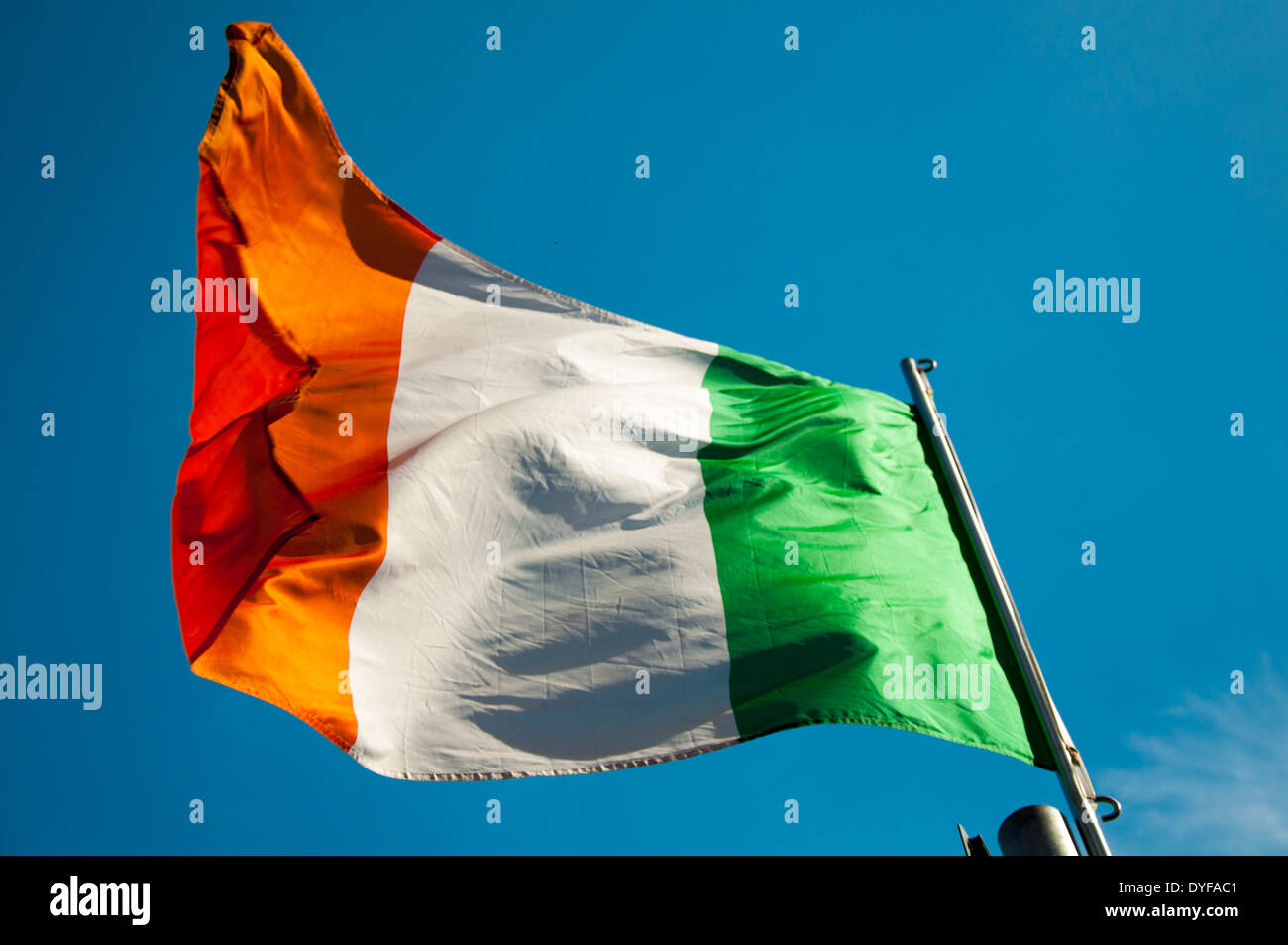 Irische Trikolore Nationalflagge Stockfoto