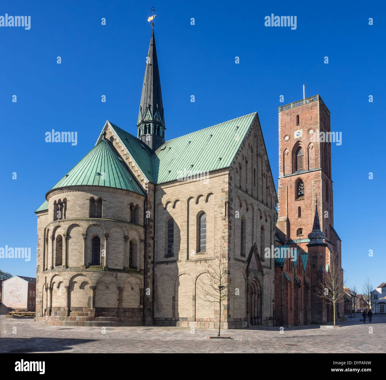 Ribe Dom (Frauenkirche). Die Kathedrale wurde zwischen 1150 und 1175 begonnen und abgeschlossen zwischen 1225 und 1250. Stockfoto