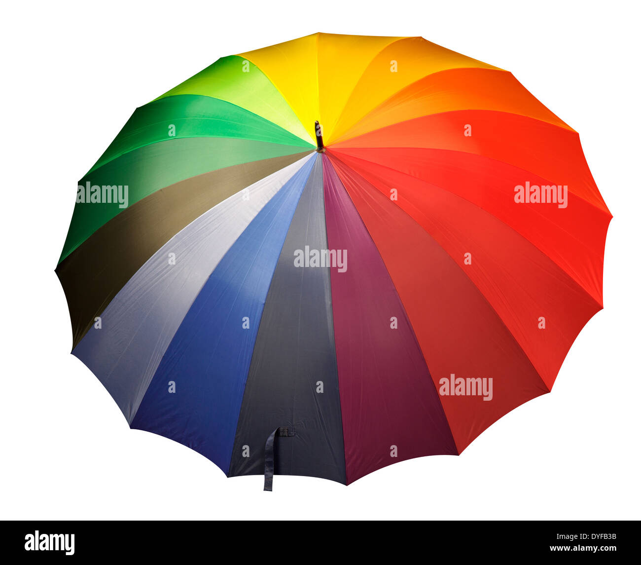 Bunten Regenschirm isoliert auf weiss mit Beschneidungspfad Stockfoto