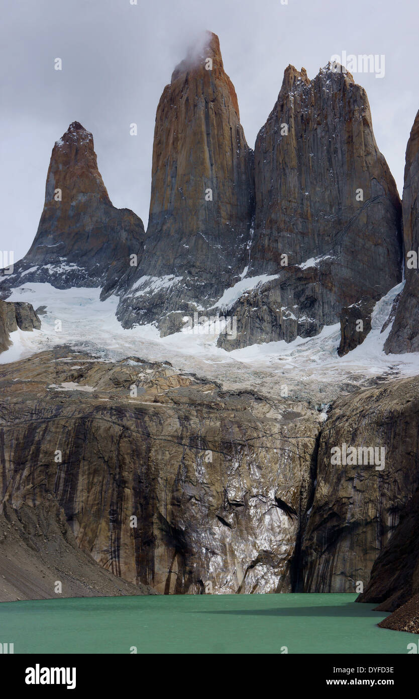 Torres del Paine im Torres del Paine NP. Patagonien, Chile Stockfoto