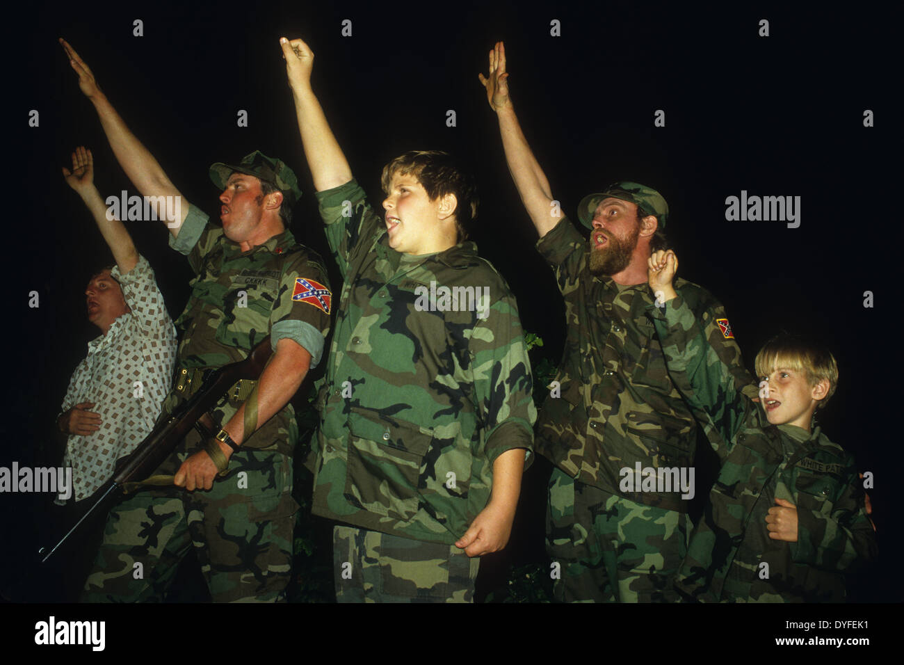 Stone Mountain, GA, USA. 15. April 2014. Weiße Patriot Party/KKK rally in der Nähe von Stone Mountain GA 1985 © Robin Nelson/ZUMAPRESS.com/Alamy Live-Nachrichten Stockfoto