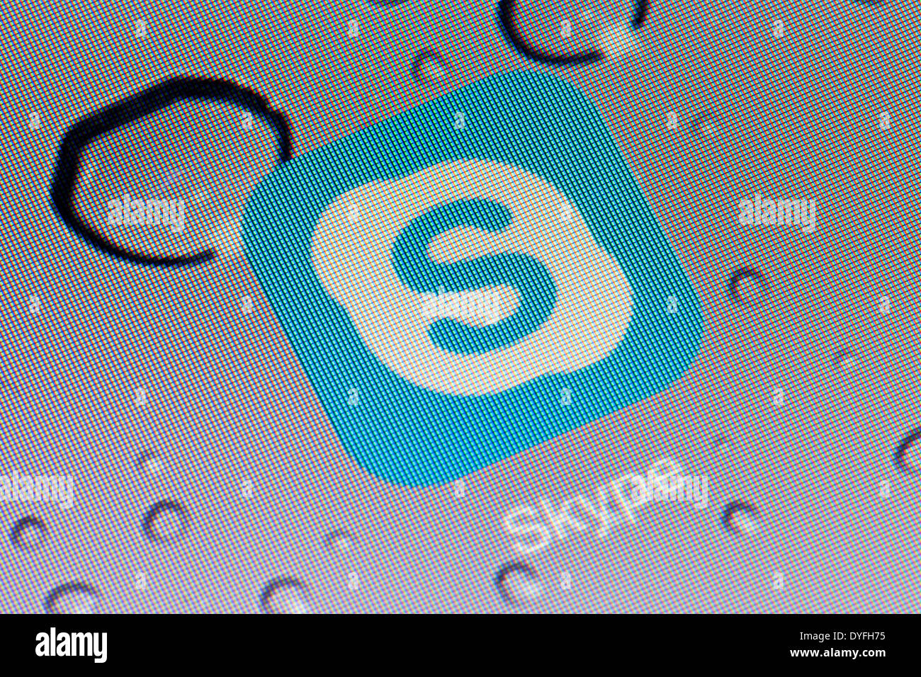 Skype-app-Logo-Symbol auf iPad apps Logos icons Stockfoto