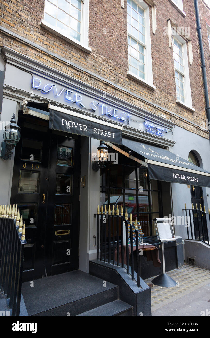 Dover Street Wine Bar, Jazz Veranstaltungsort, Dover Street, London, UK. Stockfoto