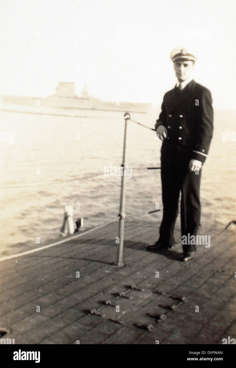 An Bord der USS Arkansas mit möglicherweise die USS Lexington in den Stockfoto