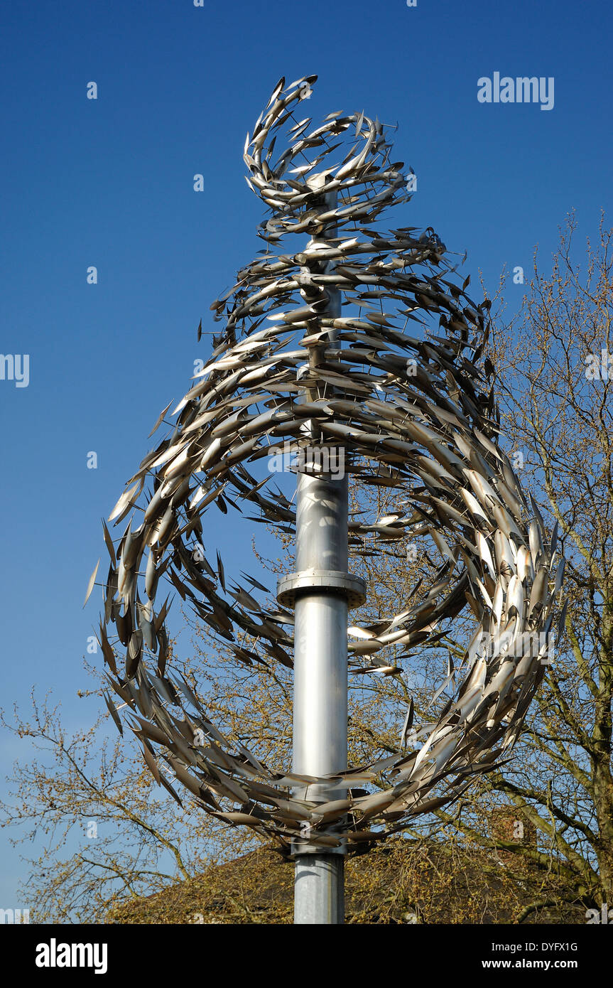 Fisch Untiefe geschweißten Metallskulptur, Southampton, England Stockfoto