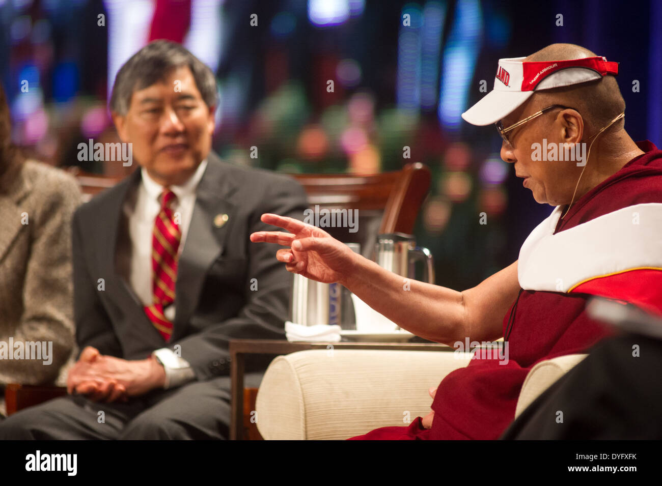Dalai Lama Vorlesungen an der University of Maryland Stockfoto