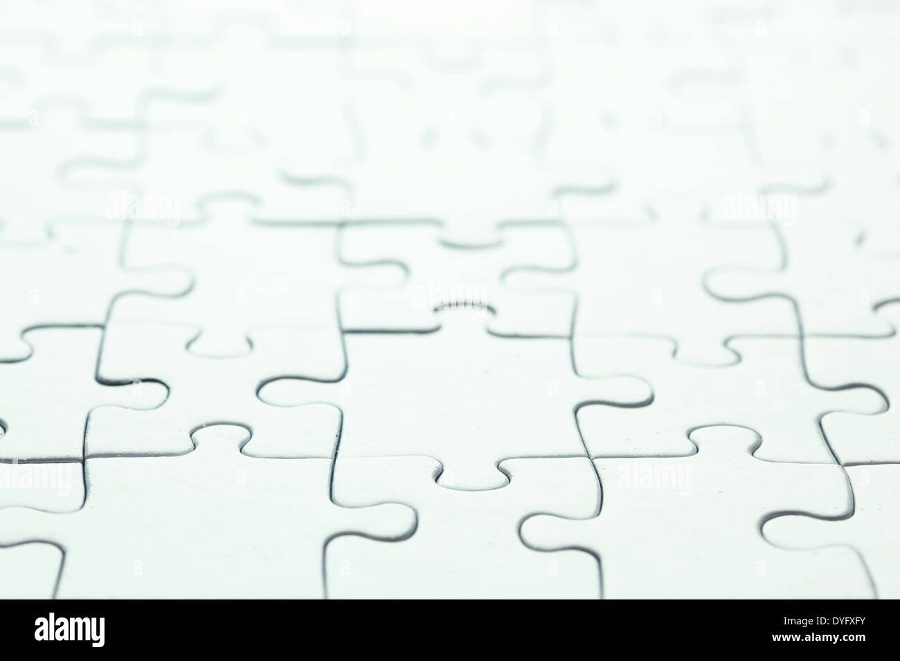 Leere weiße puzzle Stockfoto