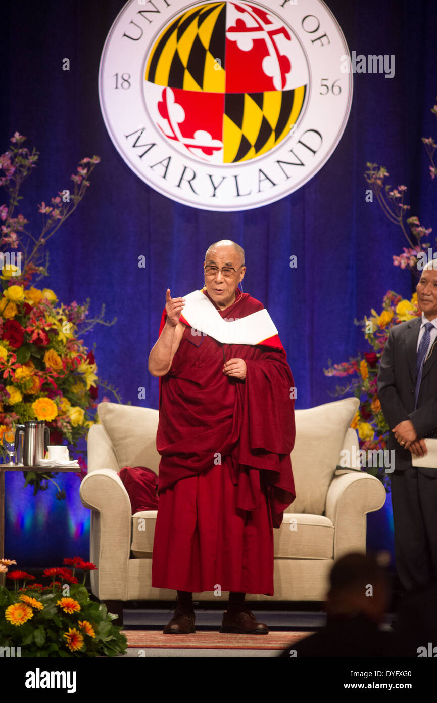 Dalai Lama Vorlesungen an der University of Maryland Stockfoto