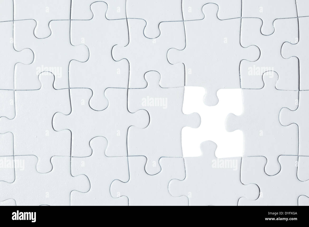 Puzzle mit fehlende Stück weiß Stockfoto