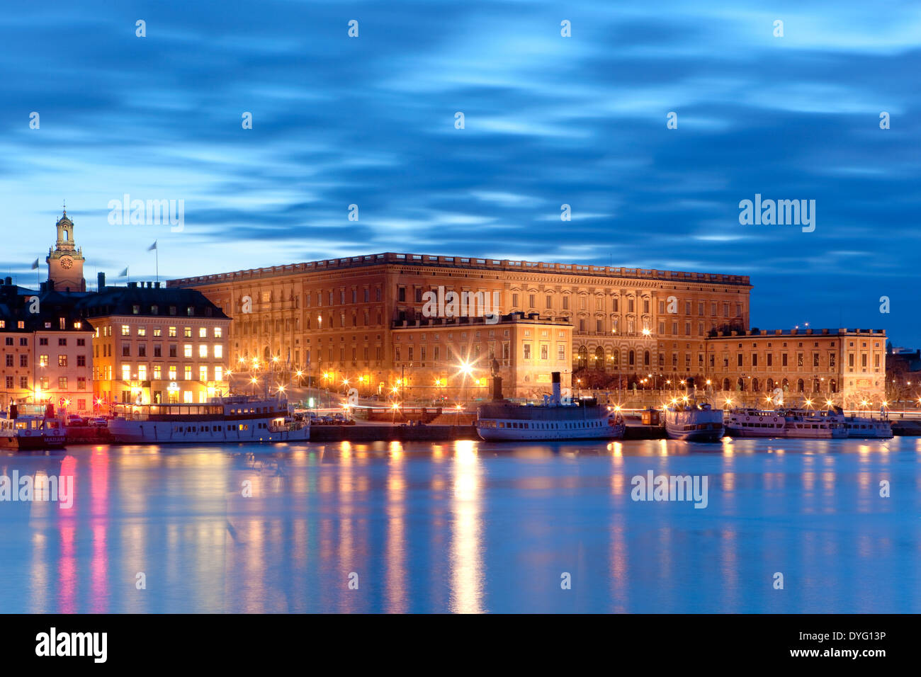 Schweden, Stockholm - Königspalast in der Abenddämmerung Stockfoto